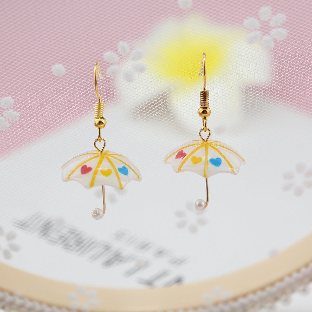 Wholesale Rainbow Umbrella Acrylic Earrings